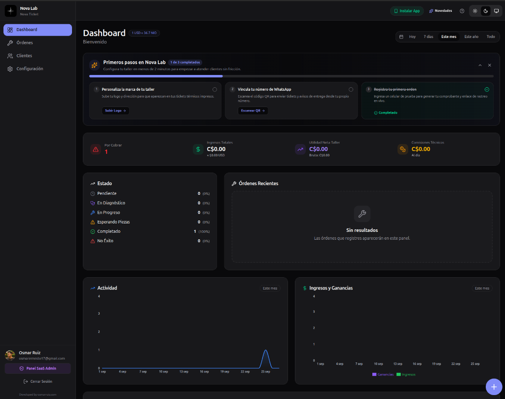 Nova Ticket — Multi-Tenant SaaS Operating System for Tech Repair Shops - 1